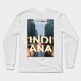 Indiana Travel Poster Long Sleeve T-Shirt